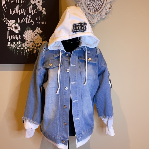 Naruto stylish hooded denim jacket clearance